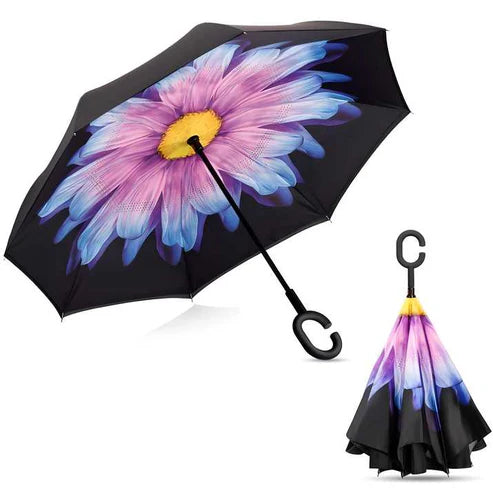 Double Layer Strong Waterproof Umbrella with C-Shape Handle – Windproof & Foldable | FREE SHIPPING & COD