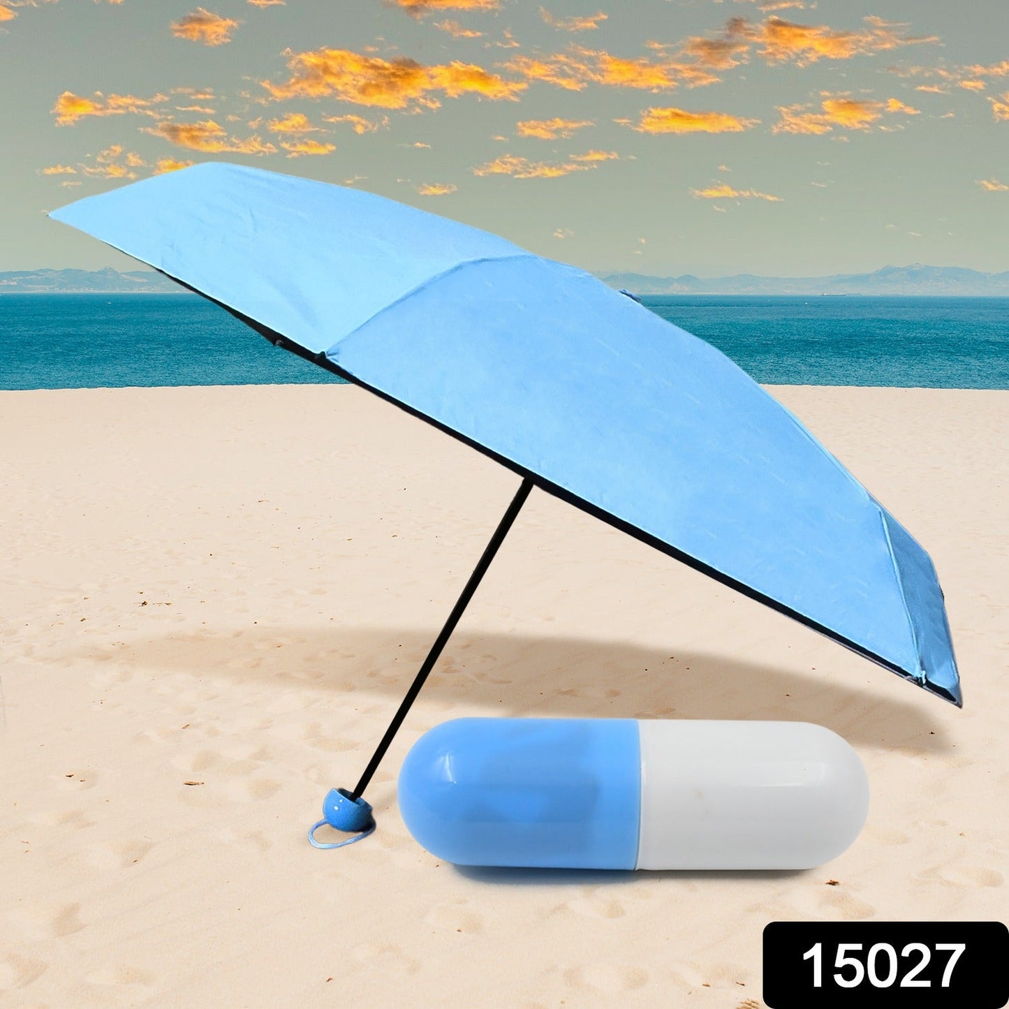 5-Fold Compact Umbrella with Capsule Case | Windproof, Sunproof & Rainproof Travel Umbrella – FREE SHIPPING & COD